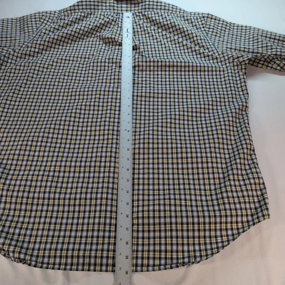 Ralph Lauren Mens Shirt Large Blake Plaid Short Sleeve Button Down Cotton